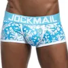 JOCKMAIL Male Panties Breathable Boxers Cotton Mesh Men Underwear U convex pouch Sexy Underpants Printed leaves Homewear Shorts 22313E