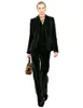 Dames tweedelige broek damespak voor dames drie vestjack met enkele borsten gunneck blazer premium vrouwelijke setwomen's