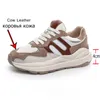 Taoffen Women Shoes Genuine Leather Sneakers Mixed Color Fashion Outdoor Ins Causal Shoes Female Ladies Footwear Size 3440 220812