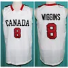 Nikivip #8 Andrew Wiggins Retro Jerseys Team Canada Basketball Jersey Herr Sömda Anpassade nummernamn Toppkvalitet