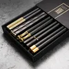 5 Pairs Japanese Chinese Chopsticks Food Sushi Sticks Reusable Korean Chopsticks Set Metal Alloy Tableware Palillos Chinos 220727