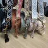 Fringe Tassel Cosmetic Bag Solid Color Women Camera Crossbody Bags With Wide Jaquard Strap DOM1062017