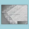 Chusteczka domowa tkaniny ogród 25 cm biały koronkowy cienki 100% bawełniany ręcznik kobieta ślub przyjęcie podtrzymujące dekorację serwetka