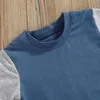 Citgeett Summer Kids Girls Boys T-shirt en shorts Set Stitching Short Sleeve Tops Short Pants Casual Clothing Set J220711