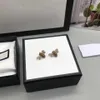 Modne kolczyki mosiężne marka pszczoła wysokiej jakości kolczyki damskie luksusowe przyjęcia ślubne prezenty wykwintna projektant biżuterii z pudełkiem