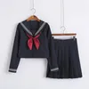 Giyim setleri lacivert kısa/uzun kollu lise kadınları yenilik denizci takım elbise kız cosplay japon jk üniforma kızlar için