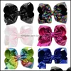 Hair Clips Barrettes Jewelry Top Quality 20 Color Children Accessories Girl Bow Sequins Hairpin Kid Hairwear Mticolor Drop Delivery 2021 W