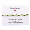 Charm Bracelets Jewelry Handmade Woven Braided Rope Friendship Bracelet With Card Beach Bohemian Waterproof Wax Weave String For Women Men D