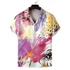 新しい2022サマービーチ3Dデジタル印刷ハワイアンファッションルーズカジュアルメンズシャツドロップL220704