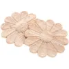 Objets décoratifs Figurines 10 pièces non peint motif de fleur ronde bois sculpté applique cadre Onlay armoire meubles décoration 6 cm