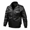 Thoshine Brand Spring Auturn Men Leather Jacketsモーターサイクルバイカー男性ファッションPUレザーカーゴコートポケットプラスサイズ201128