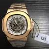 Новые мужские автоматические механические часы серебряной полосы Blue Gold Watch Watch Watch Montreux Luxury Watch