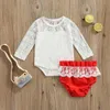 Clothing Sets Princess Baby Girls Clothes 2pcs 0-24M Lace Floral Long Sleeve Romper Tops+Elastic Ruffles Shorts
