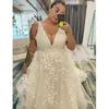 Summer Wedding 2022 Dresses V Neck Backless A Line Appliques Beads Garden Beach Boho Country Bridal Clowns Robes de Mariee Ppliques