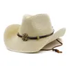 Proste kobiety Summer Jazz Hat Cowboy Straw Hat Men Fedora Panama Beach Sun Hats Chapeu unisex czapki