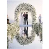 Nouveau Tapis de miroir de mariage de 10 mètres Tapis Tapis de runneur d'argent blanc Tapis pour la décoration de fond de la fête de mariage 0.12mm