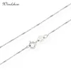 Chains 35cm-80cm 0.65mm 925 Sterling Silver Thin Link Box Chain Necklace Women Jewelry For Girls Italy Kolye Collier Ketting 0.65mmChains