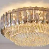 Modern Round Ceiling Ljuskrona för vardagsrum Sovrum Guld Lyx Crystal Inomhus Taklampa LED Cristal Home Decor Lamp