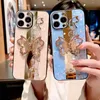 Роскошная бриллиантная бабочка и зеркальные чехлы для сотовых телефонов для iPhone 6 7 8plus XR XS 11 12 13 Pro Max с металлическим кронштейном