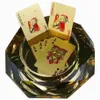 Reusable 24k oro poker card foglio placcato giocando a pokers in plastica pokers impermeabile in PVC di alta qualità in PVC di alta qualità magia carte da gioco collezione 8 stile