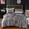 High End Home Emulation Silk Satin Bedbling Set Luxury Single Double Däcke Cover Quality King Queen Size S