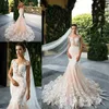New Year's Modest Mermaid Wedding Dresses Long Backless Bridal Gown Beaded Crystals Sexy Lace Applique Sweep Train Custom Made African Plus Size Vestido De Novia