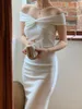 Повседневные платья летние женщины Элегантная белая вечеринка для выпускного вечера халат женский день рождения одежда 2022 года.