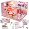 Maison de poupée meubles Miniature maison de poupée bricolage Miniature maison chambre boîte théâtre jouets pour enfants autocollants bricolage maison de poupée D