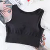 Esporte sutiã top yoga brassiere ginásio ginásio fitness mulheres sem emenda push up acolchoado underwear colete sem fio bras tops