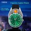 Bilek saatleri erkekler daha hafif kuvars izliyor usb şarj edilebilir parlak eller siyah kayış moda hayalet yeşil kol saati erkek saat jh333wri