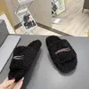 Topkwaliteit Luxe Designer Womens Slippers Dames wol Slides Winter Fur Fluffy Furry Warme letters Sandalen Comfortabele Fuzzy Girl Flip Flop Slipper