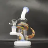 8.3IN Bleu Crème OX Corne Narguilés Verre Bong Dab Rig Heady Fumer Tuyaux D'eau 14.4mm bol