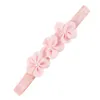 Baby Girls Solid Color Flower Headbands Toddler Elastic Hair Accessories Kids Pearl Crystal Headwear Newborn Decor