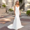 Other Wedding Dresses Boho Spaghetti Straps Mermaid Dress 2022 Sexy V-Neck Sweep Train Sleeveless Backless Bridal GownsOther