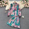 Work Dresses Spring Autumn Women Two Piece Set Elegant Floral Print Long Sleeve Shirt And High Waist Mini Pleated Skirt Suit Fashion Clothes