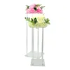 decoration Clear Vase Stand Floor Centerpiece Wedding Column Backdrop Display Rack Acrylic Wedding Flower Stands imake079