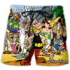 Shorts masculinos Phechion Men/Women Cartoon Asterix e Obelix 3D Impresso a moda casual masculino solto A53men's