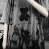 Siyah Karikatür Ulzzang Femme Gevşek Yaz Büyük boy Tişört Kadın Giyim Harajuku Kısa Kollu Üstler Tee Hip Hop T-Shirt Kız 220812