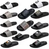 Newest Luxury Brand men designer Slippers Slides avatar cartoon Grid pattern Shoes Slide Summer Fashion Wide Flat Sandals Slipper Flip Flop