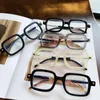 Fashion Sunglasses Frames Vintage Rivet Small Square Anti-blue Light Eyeglasses For Men Hip Hop Clear Black Leopard Computer Women Glasses F