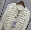 Europe Women Stand Collar Down Coat wool knitting splicing Design Jacket Thin Slim Parkas White Black Color Size S-L