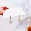 Clip-on & Screw Back Micro Inlaid Temperament Zircon Fish Tail 14k Real Gold Plating Luxury Earrings Round Cz Shine Glamour Accessories Jewe