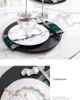 Dishes & Plates Modern Chinese Landscape Pattern Model Room Ceramic Tableware Set Soft Table Decoration Dinnerware Western Chopstick Rest