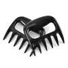 500PCS Black Meat Bear Claws Plastikowe widelce BBQ Shredder Separator Kurczak łatwy do czystych użyte