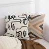 Cushion/Decorative Pillow Cotton Woven Cushion Cover 45x45cm Abstract Line Colors Handmade Tufted For Home Decoratio Living Room Bed RoomCus