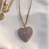 Western Style Rhinestone Pendant Necklaces Heart Shaped Elegant Necklace Personality Trendy Full Diamonds Necklaces