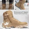 Herren-Arbeitssicherheitsstiefel mit Stahlkappe, wasserdichte Turnschuhe, Herbst-Winter-Armee, militärische taktische Kampfstiefel, Wüstenstiefel 220718