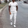 Mens Sets Summer Casual Simple TShirt Tuta sportiva Due pezziPantaloncini Moda a maniche corte Fitness Jogger Tuta da uomo 220704