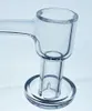 Chiodo al quarzo liscio trasparente con narghilè smerigliato connettore maschio da 14 mm con perle luminose per bong in vetro bong erig vaporizzatore