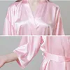 Women's Sleepwear Women's Personalised Bride Robe Custom Name Birthday And Bridesmaid Dressing Gown Satin Bridal PajamasWomen's